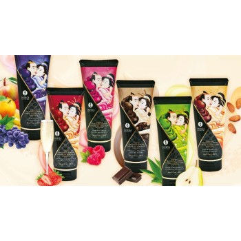 Shunga Kissable Massage Cream Pear and Exotic Green Tea - 200ml