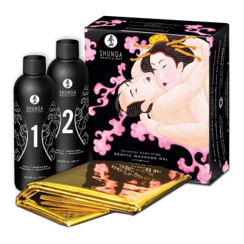 Shunga Body-2-Body Oriental Gel Set Strawberry