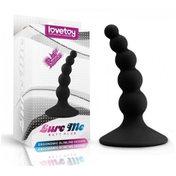 Lovetoy Lure Me Beaded Anal Plug - Black