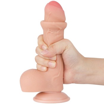 Lovetoy 7" Sliding Skin Dildo - Flesh