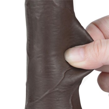 Lovetoy 7.5" Sliding Skin Dildo 13.2cm - Brown