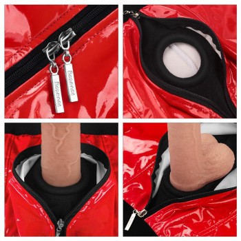 Lovetoy Chic Strap-On Shorts - Red - M/L