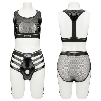 Lovetoy Rebellion Reign Harness Strap-On Set XS/S - Black