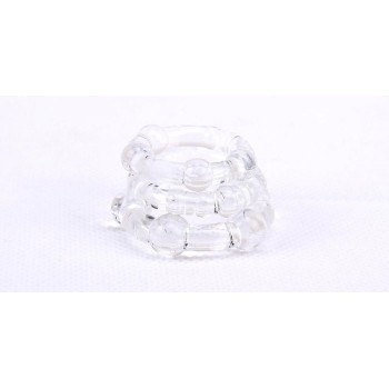 Chisa Beaded Cock Rings - Black