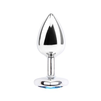 Chisa Heart Gem Metal Plug - Silver