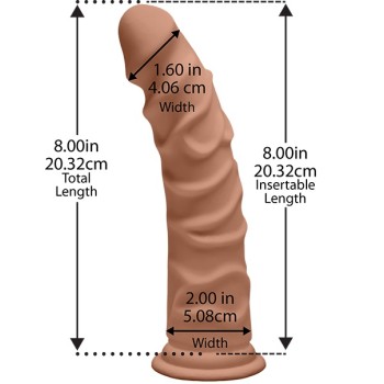 Doc Johnson 8" Ragin D Realistic Dildo - Caramel