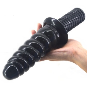 FAAK Spiral Anal Plug w Handle - Black