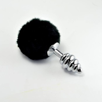 Lovetoy Spiral Pompon Metal Plug - Black