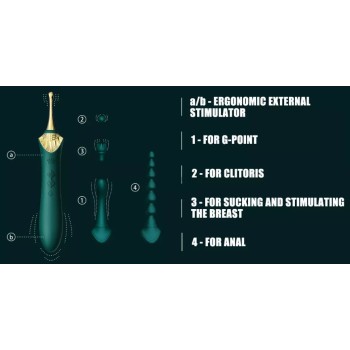 Zalo Bess 2 Heating Dual Vibrator - Turquoise Green