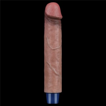 Lovetoy 9" Real Softee Vibro Dildo - Brown