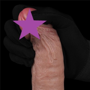 Lovetoy 9.5" Real Softee Vibro Dildo - Brown